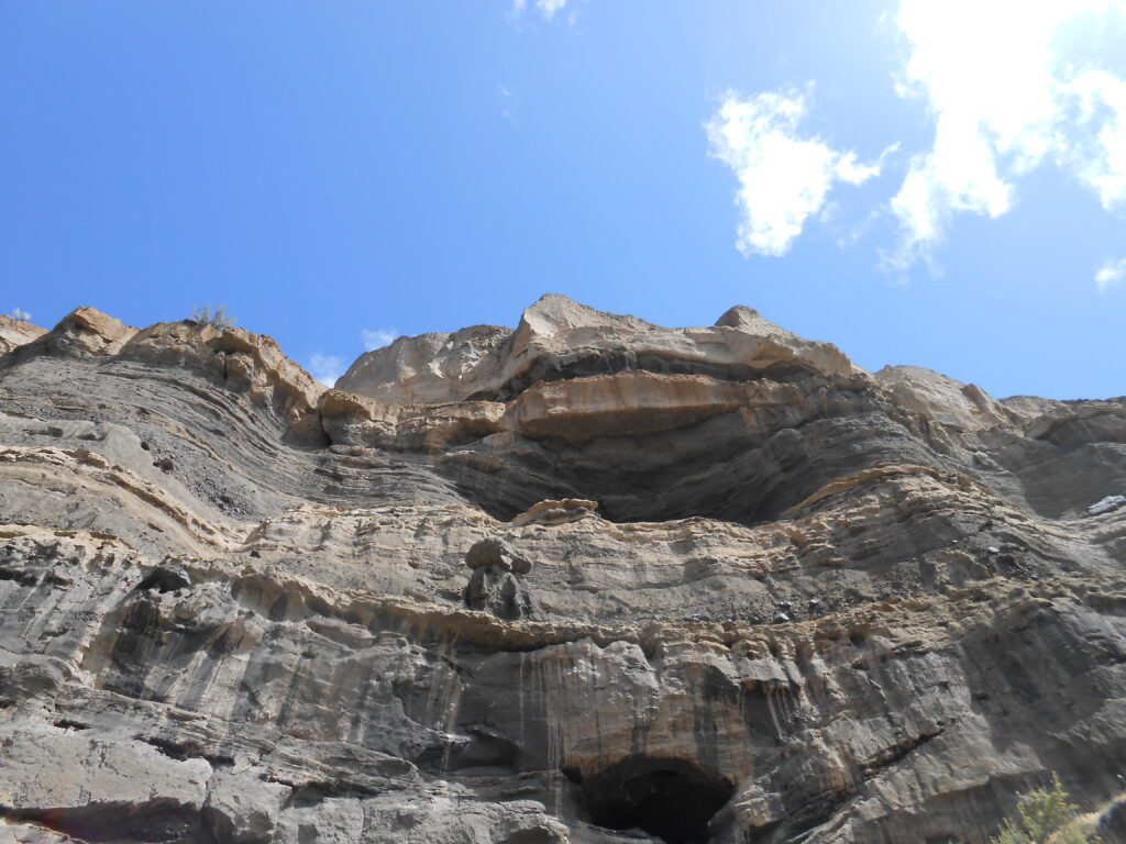 rock, cliff, blue sky